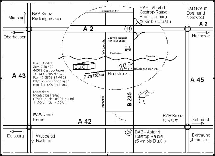 Anfahrtsskizze B.u.G.